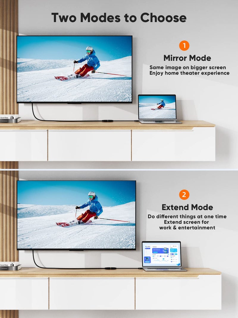 CableCreation HDMI to DVI Cable, 2-Way Male to Female Adapter, 1080P Converter, 3D, Compatible with HDTV, PS3, PS4, DVD, Nintendo Switch, 15cm - Image 4